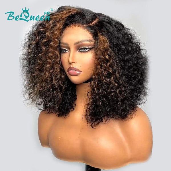 BeQueen "Larissa" Perruque Bob Curly Wave 14 pouces avec Lace Closure 4x4