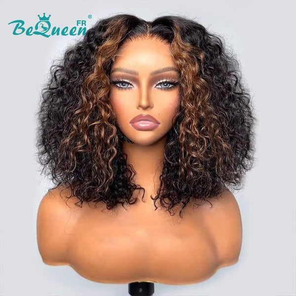 BeQueen "Larissa" Perruque Bob Curly Wave 14 pouces avec Lace Closure 4x4