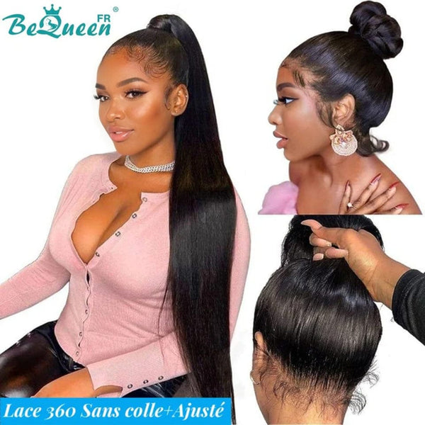 BeQueen "Mina" Perruque Longue Lace 360Lisse avec Bande de Réglage Invisible Prêt à porter Sans Colle+ Pré-blanchiment