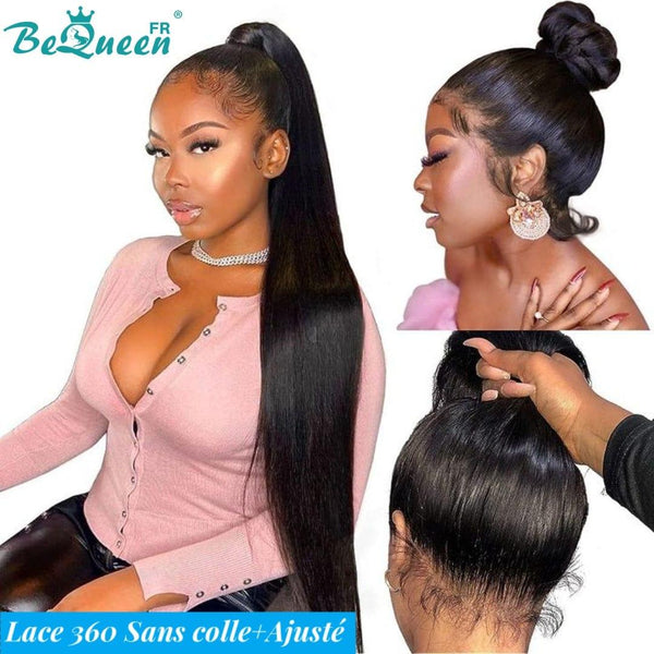 BeQueen "Mina" Perruque Longue Lace 360Lisse avec Bande de Réglage Invisible Prêt à porter Sans Colle+ Pré-blanchiment