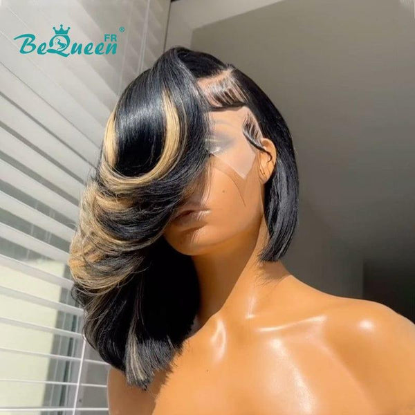 BeQueen „Rhonda“ 12 Zoll gerade Bob-Perücke mit 13x4 Spitzenfront 