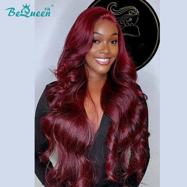 BeQueen "Sami" Long Burgundy Red Body Wave Wig with 360 Lace