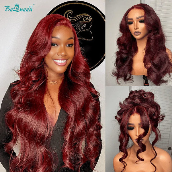 BeQueen "Sami" Long Burgundy Red Body Wave Wig with 360 Lace