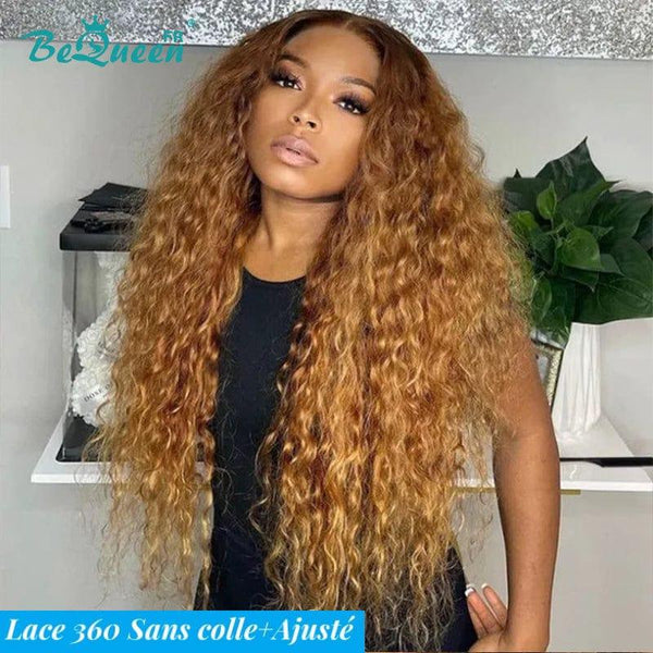 BeQueen "Taliesin" Perruque Longue Lace 360 Curly Wave avec Bande de Réglage Invisible Prêt à porter Sans Colle+ Pré-blanchiment