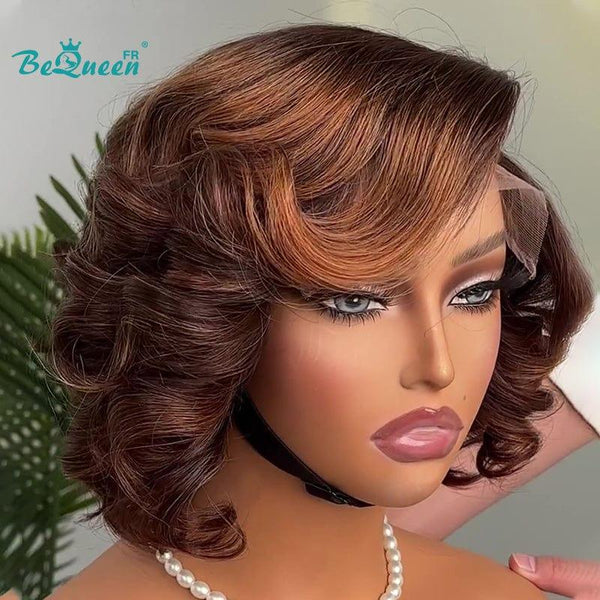 BeQueen "Zaza" Perruque Bob Bouncy Curl 10 pouces avec Lace Closure 4x4