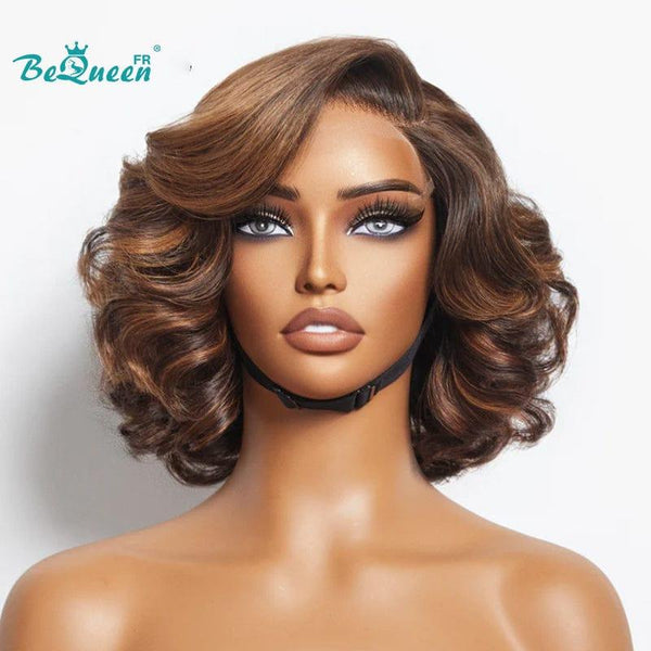 BeQueen "Zaza" Perruque Bob Bouncy Curl 10 pouces avec Lace Closure 4x4