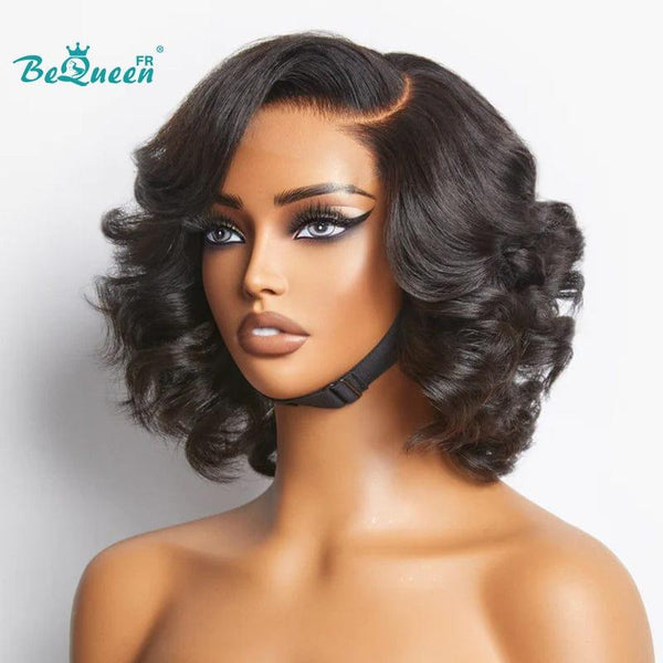 BeQueen "Zaza" Perruque Bob Bouncy Curl 10 pouces avec Lace Closure 4x4