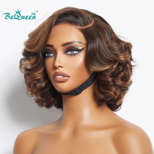 BeQueen "Zaza" Perruque Bob Bouncy Curl 10 pouces avec Lace Closure 4x4
