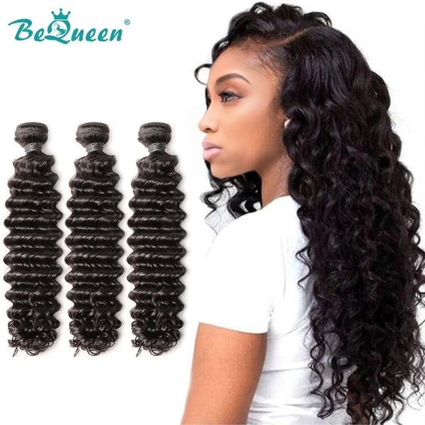 BeQueen Tissage Extensions Deep Wave Cheveux Brésiliens 100% Cheveux vierges de type 12A