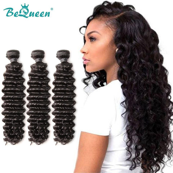 BeQueen Tissue Extensions Deep Wave Brazilian Hair 100% Virgin Hair Type 12A 