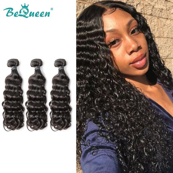 BeQueen Extensiones de Trenzado Ondas de Agua Cabello Brasileño 100% Cabello Virgen Tipo 8A 