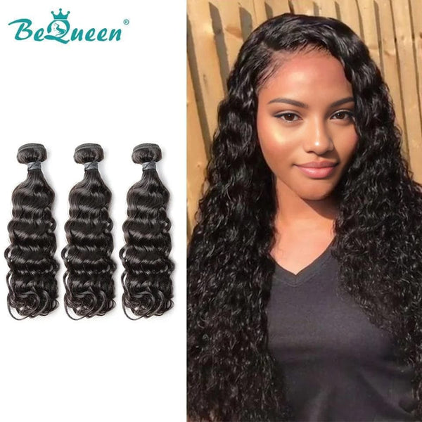 BeQueen Weave Water Wave Extensions, peruanisches Haar, 100 % reines Haar, Typ 8A 