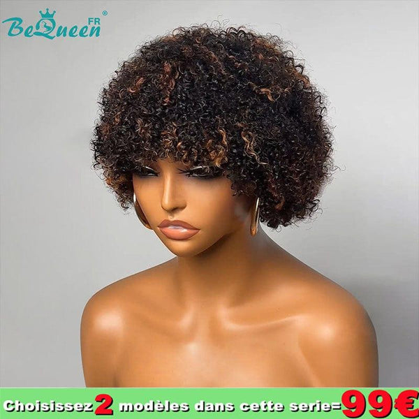 BeQueen 99 € = 2 „Bunny“ Pixie Curly Short Hair Perücken 