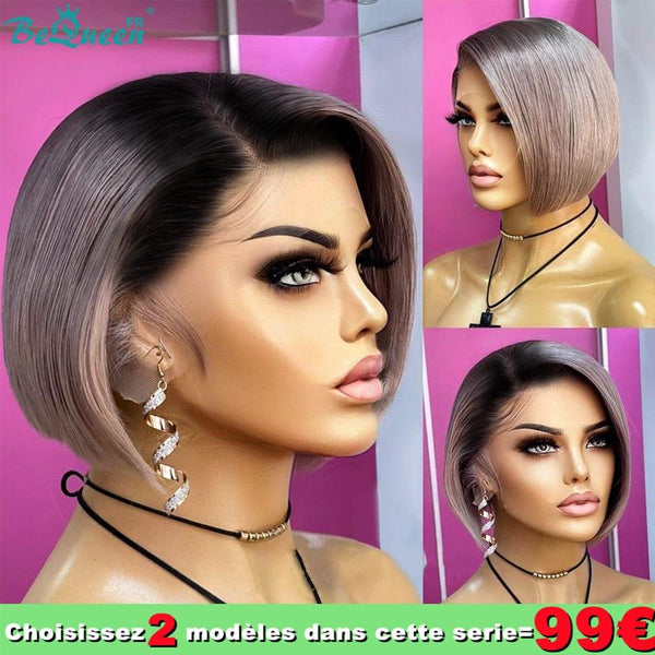 BeQueen 99€=2 perruques Perruque "Amber" Noir et Grise