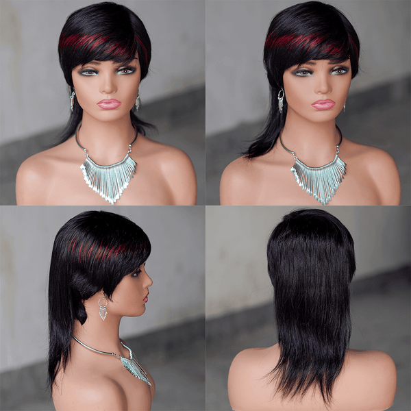 BeQueen €99=2 wigs Geraldine Wig Black mix Red