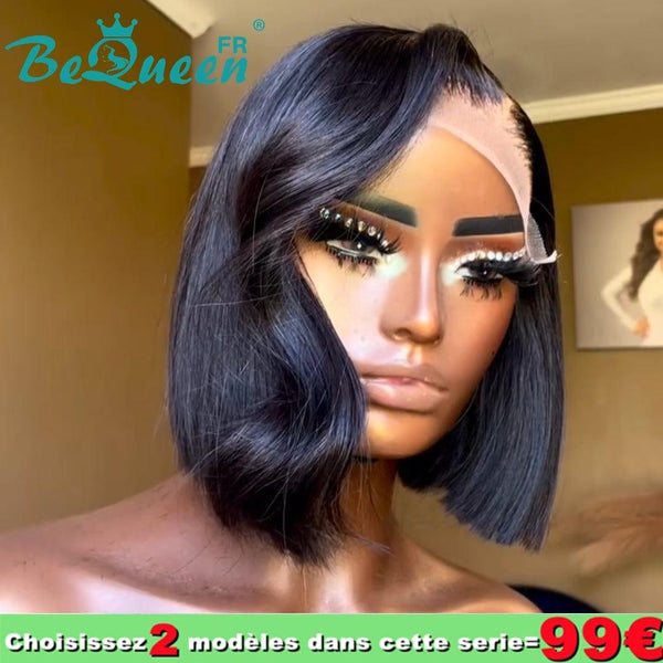 
BeQueen 99€=2 Perücken Teodora" Pixie Perücke mit Lace T Teil Schwarz