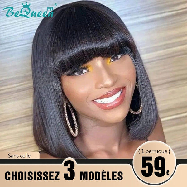 BeQueen 179€=3 perruques Perruque "Yumi" Sans colle avec frange