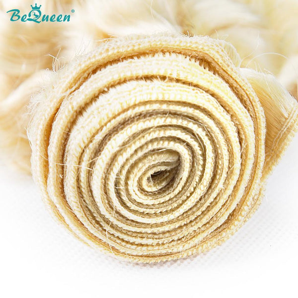 BeQueen Paquet de Tissage Deep Wave 100% Cheveux humains  de couleur Blonde platine #613