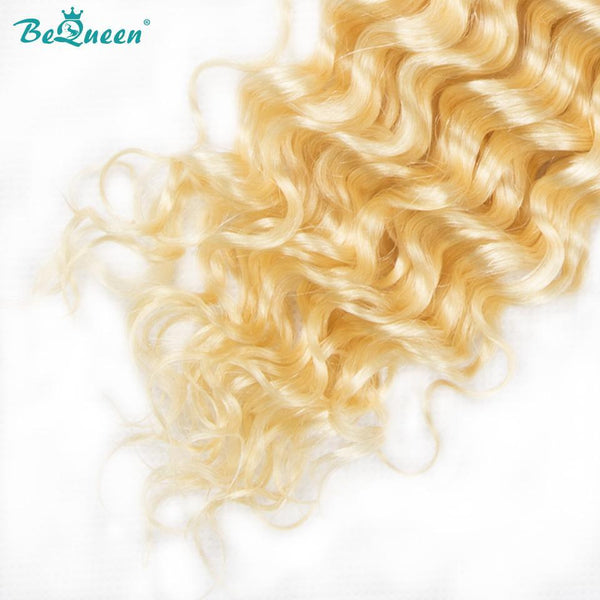 BeQueen Paquet de Tissage Deep Wave 100% Cheveux humains  de couleur Blonde platine #613