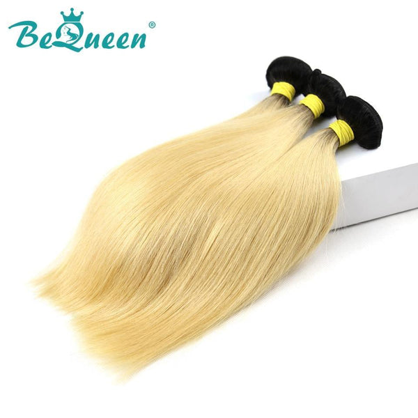 【Bequeen】10A Brazilian 100% Virgin Hair Straight Bundles Color Root 1B/613# Length 12-26 inches Available Factory Price - Bequeen Office Store
