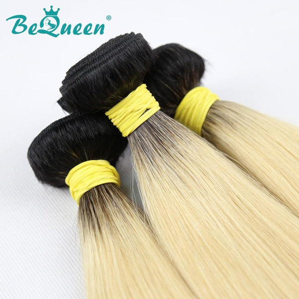【Bequeen】10A Brazilian 100% Virgin Hair Straight Bundles Color Root 1B/613# Length 12-26 inches Available Factory Price - Bequeen Office Store