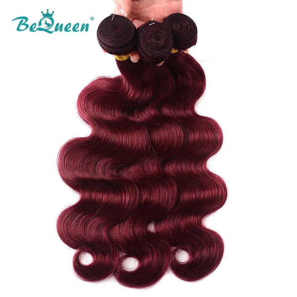 BeQueen #99J Garnet Body Wave 100% Human Hair Weave 