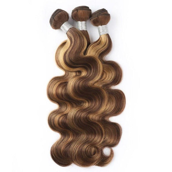 BeQueen #4/#27 Honey Chestnut Highlight Body Wave Weave 