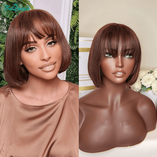 BeQuee Yumi Perruque avec Frange Brun