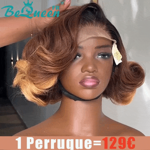 BeQueen 129€=1 perruques Perruque “Alessandra” Perruque Bob Body Wave avec Lace Closure 4X4