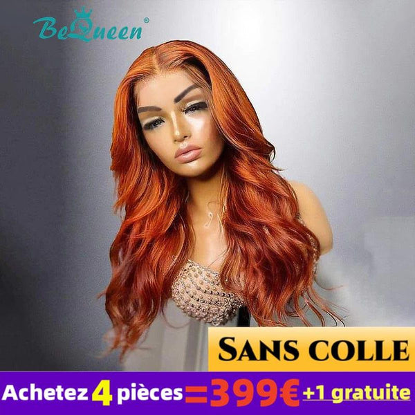 Bequeen €399=4 “Lorelei” Wigs Long Body Wave Orange Wig Glueless Lace 4*4
