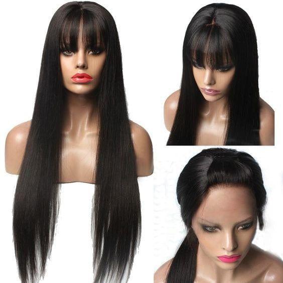 BeQueen 399€ = 4 Perucas Peruca Lisa Longa Lisa com Franja