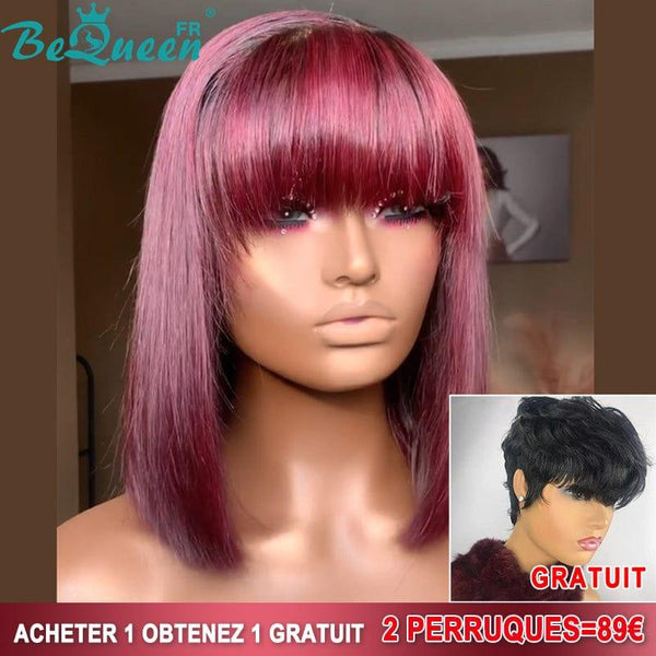 BeQueen €89=2 wigs Burgundy Red Yumi Wig