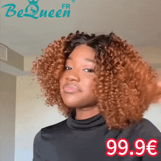 BeQueen 99,9 € = 1 leimlose Perücken „Annie“ Custom Bob Curly Wave Perücke Bereit zum Tragen 4x4 