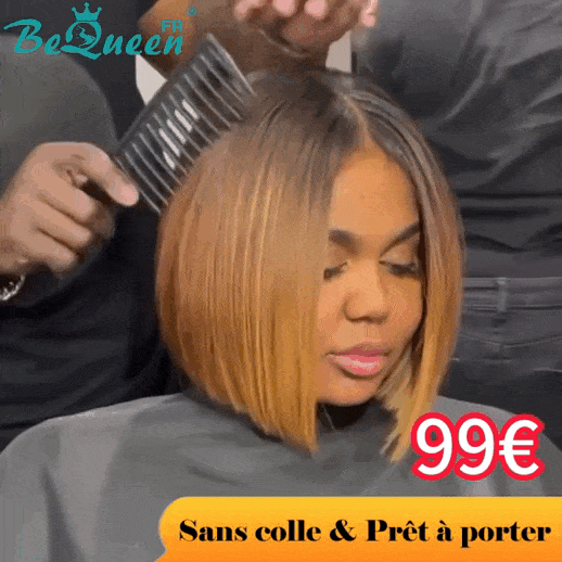 BeQueen €99.9=1 glueless “Elza” wigs Customized Straight Bob Wig Ready to wear 13x4