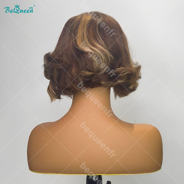 BeQueen 99,9€=1 perruques sans colle "Fayina" Perruque Customisée Bob Prêt à porter 4x4