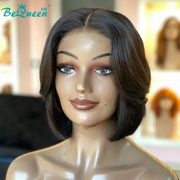 BeQueen 99,9€=1 perruques sans colle “	Kathleen” Perruque Customisée Bob Lisse Prêt à porter 13x4