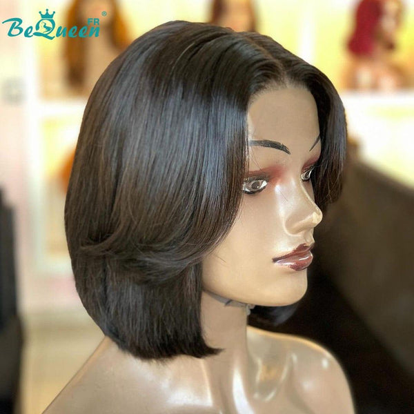 BeQueen 99,9€=1 perruques sans colle “	Kathleen” Perruque Customisée Bob Lisse Prêt à porter 13x4