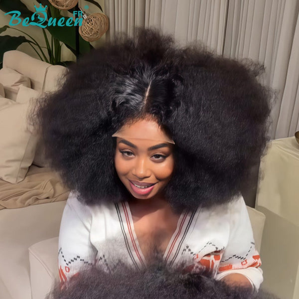 BeQueen "Addi" Peluca Bob Afro Rizada Sin pegamento Peluca Natural