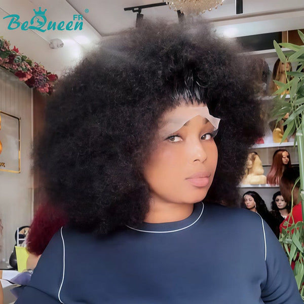 BeQueen "Addi" Perruque Bob Afro Curly Noir dentelle frontale 13X4 perruque naturelle style 2