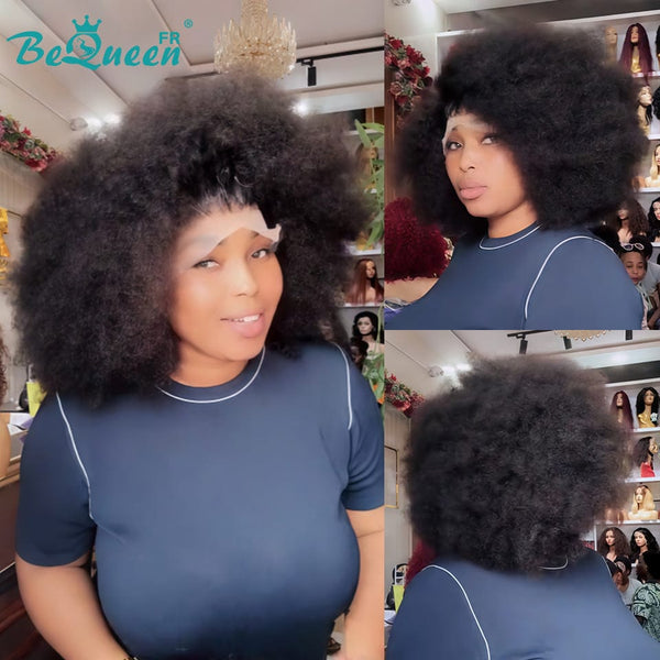 BeQueen "Addi" Perruque Bob Afro Curly Noir dentelle frontale 13X4 perruque naturelle style 2