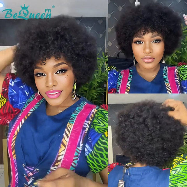 BeQueen "Addi" Perruque Bob Afro Curly Sans colle perruque naturelle  style 3
