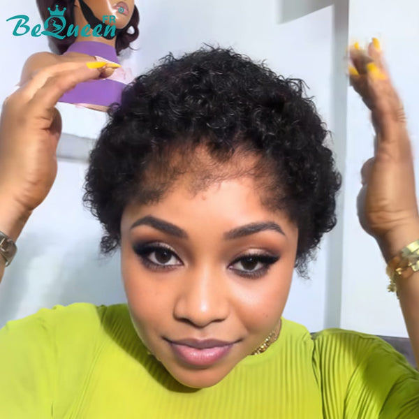 BeQueen "Addi" Afro Curly Bob Wig Glueless Natural Wig