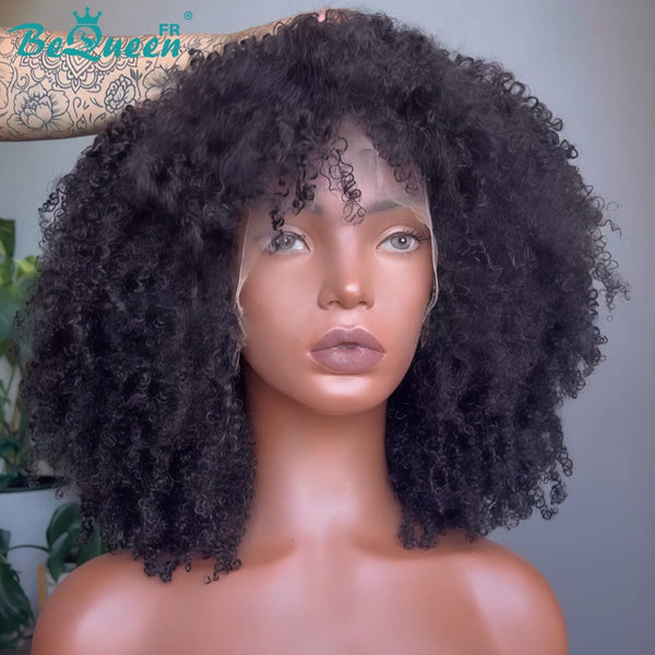 BeQueen "Addi" Perruque Bob noir Afro Curly lace frontale 13*4 perruque naturelle 100% cheveux humains