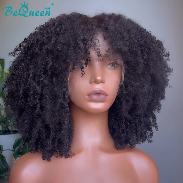 BeQueen "Addi" Perruque Bob noir Afro Curly lace frontale 13*4 perruque naturelle 100% cheveux humains