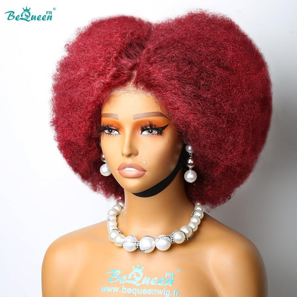 BeQueen "Addi" Perruque Customisée Bob Afro Curly Prêt à porter Sans Colle 13X4
