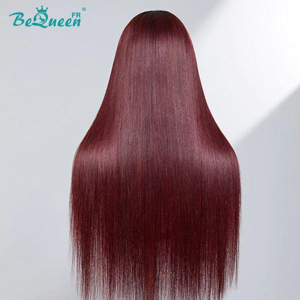 Bequeen "Afton" Black Root and Burgundy Red Straight Wig with 13x4 Lace Front 
