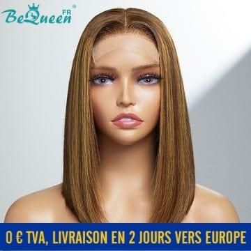 BeQueen "Bonnie" Perruque Bob closure 14 pouces Lisse Marron Mix Miel En France