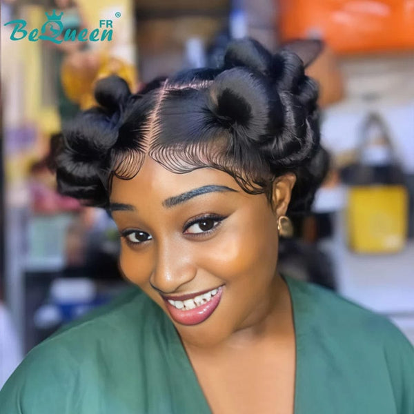BeQueen „Cissy“ Vollspitzenperücke mit Pixie-Zopf ohne Kleber