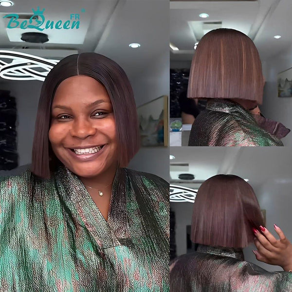 BeQueen "Dominique" Wig Bob Smooth Brun Mix Honey in Lace KIM 2x6 100% Viennese 250% density Given by 1 person