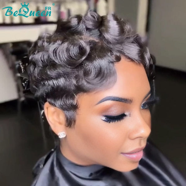 BeQueen "Fatoumata" Peluca Pixie con encaje completo